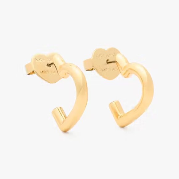 kate spade Jewelry - kate spade Gold Heart You Hoops/NWT